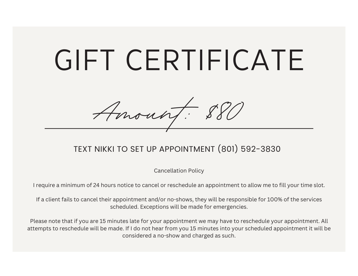 Zoning for the Soul Gift Certificate