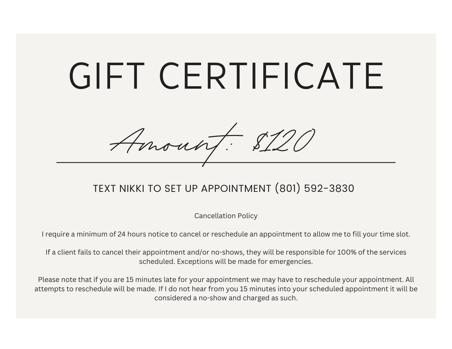 Zoning for the Soul Gift Certificate